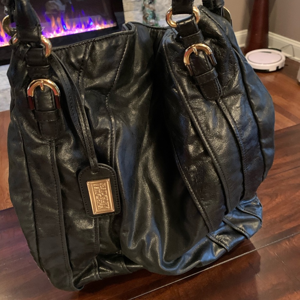 Authentic Badgley Mischka Black leather hobo